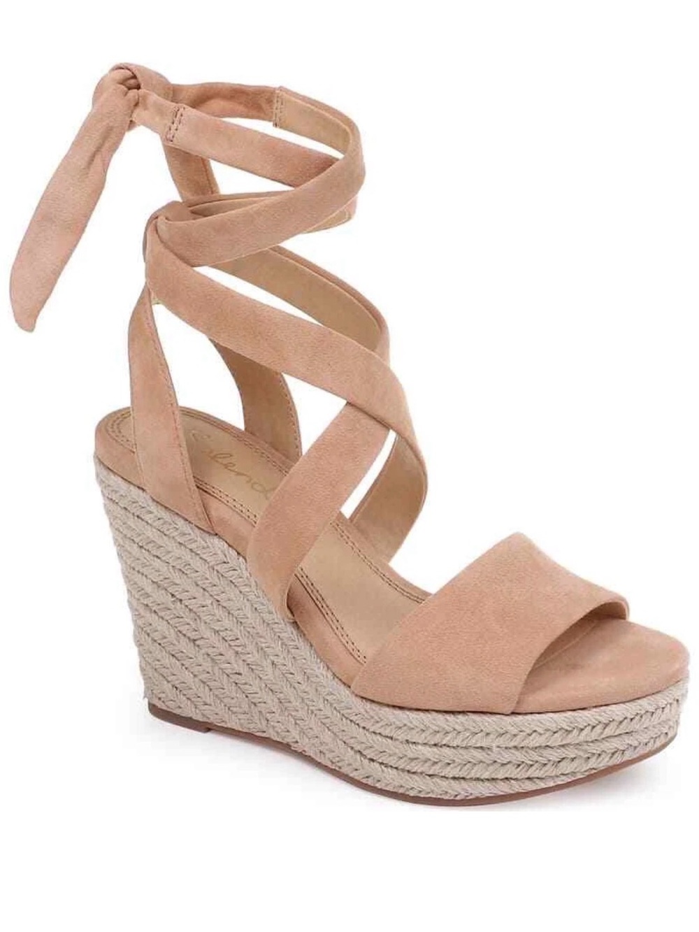 Splendid Tessie Espadrille Sandals 10 Suede Ankle Wrap Wedge